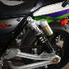 Custom fabbed lowering blocks for a Kawasaki ZRX1200